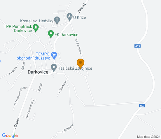 Mapa dojazdu do warsztatu samochodowego w miejscowości Darkovice