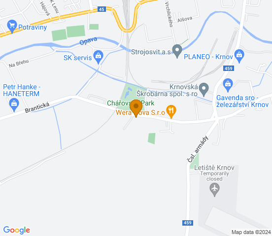 Mapa dojazdu do warsztatu samochodowego w miejscowości Krnov, Pod Cvilínem