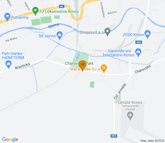 Mapa dojazdu do warsztatu samochodowego w miejscowości Krnov