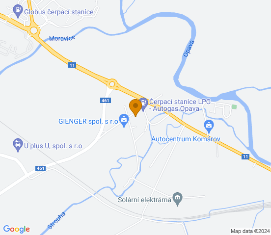 Mapa dojazdu do warsztatu samochodowego w miejscowości Opava