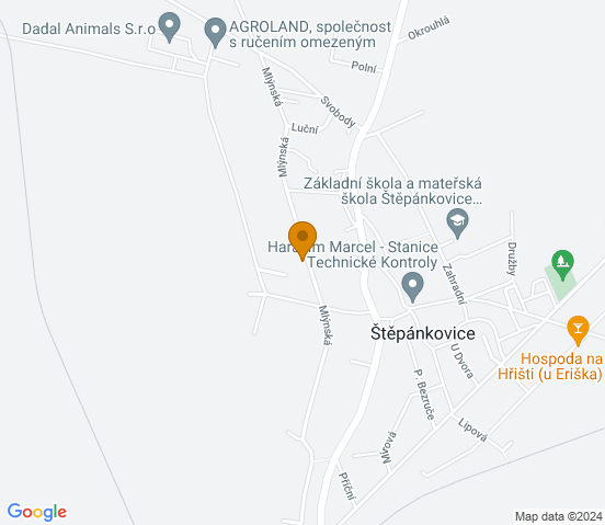 Mapa dojazdu do warsztatu samochodowego w miejscowości Štěpánkovice