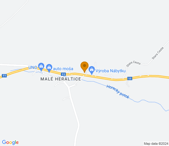 Mapa dojazdu do warsztatu samochodowego w miejscowości Velké Heraltice