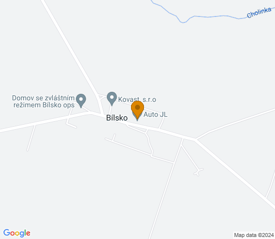 Mapa dojazdu do warsztatu samochodowego w miejscowości Bílsko
