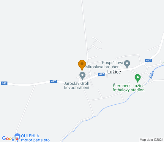 Mapa dojazdu do warsztatu samochodowego w miejscowości Lužice