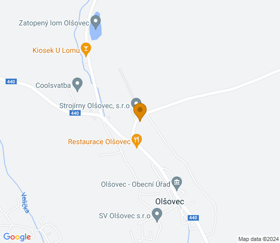 Mapa dojazdu do warsztatu samochodowego w miejscowości Olšovec