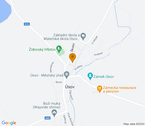 Mapa dojazdu do warsztatu samochodowego w miejscowości Úsov
