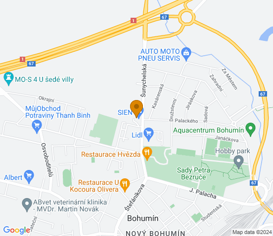 Mapa dojazdu do hurtowni motoryzacyjnej w miejscowości Bohumín