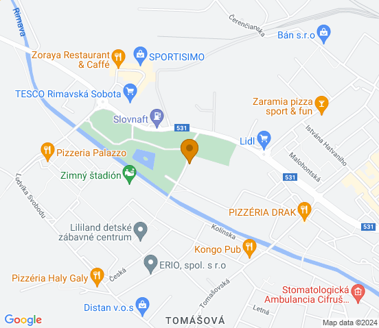 Mapa dojazdu do warsztatu samochodowego w miejscowości RIMAVSKÁ SOBOTA