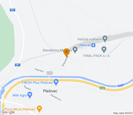 Mapa dojazdu do warsztatu samochodowego w miejscowości Plešivec
