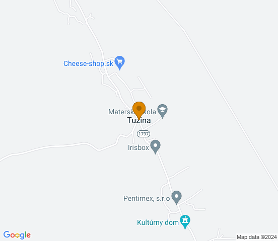 Mapa dojazdu do warsztatu samochodowego w miejscowości Tužina