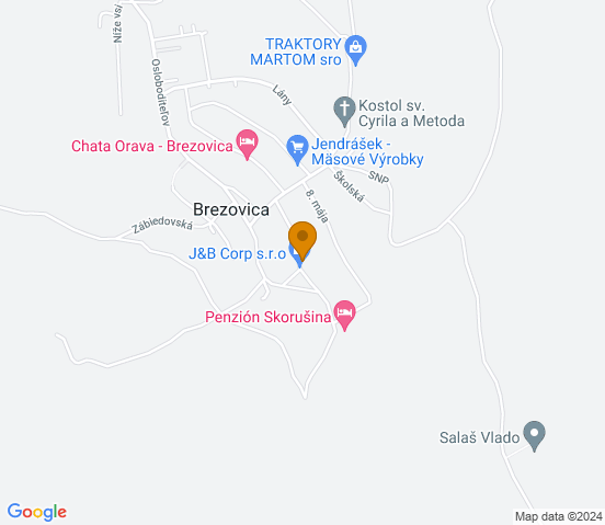Mapa dojazdu do warsztatu samochodowego w miejscowości Brezovica