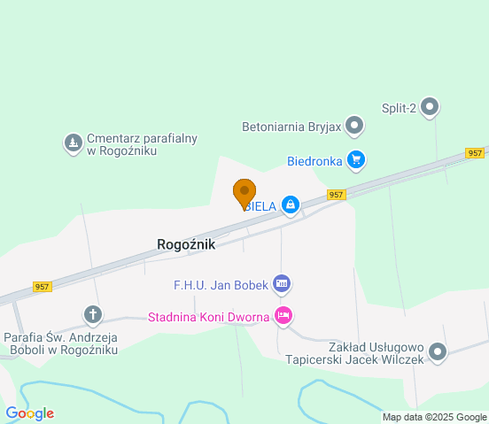 Mapa dojazdu do hurtowni motoryzacyjnej w miejscowości Rogoźnik