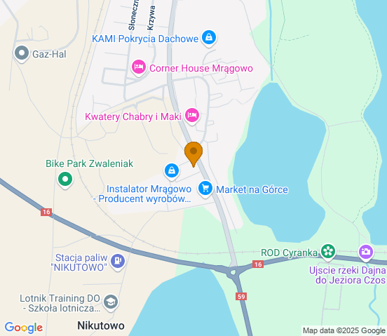 Mapa dojazdu do hurtowni motoryzacyjnej w miejscowości Mrągowo