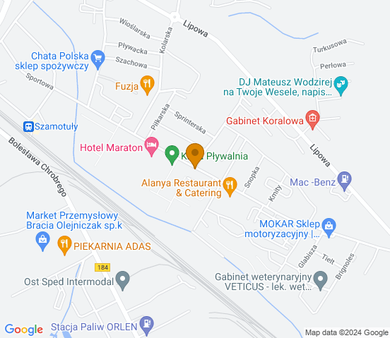 Mapa dojazdu do hurtowni motoryzacyjnej w miejscowości Szamotuły
