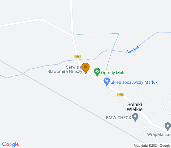 Mapa dojazdu do warsztatu samochodowego w Bierutowie