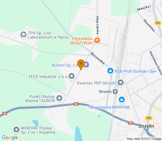 Mapa dojazdu do warsztatu samochodowego w miejscowości Pęcz