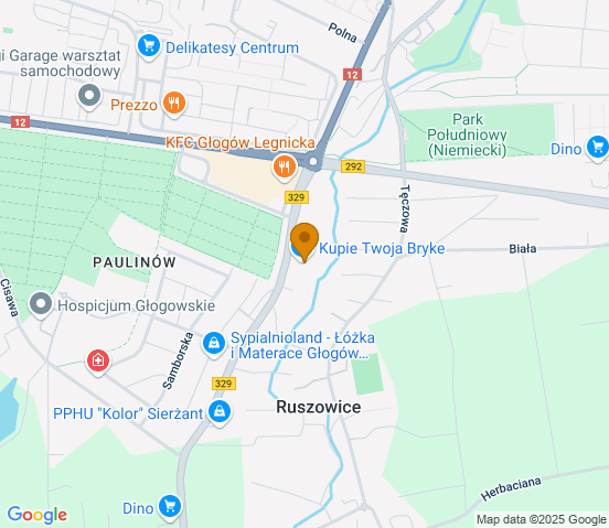 Mapa dojazdu do warsztatu samochodowego w miejscowości Rukoszowice