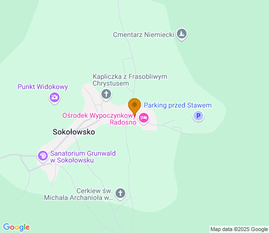 Mapa dojazdu do warsztatu samochodowego w miejscowości Sokołowsko