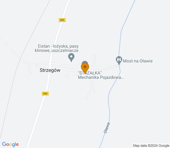 Mapa dojazdu do warsztatu samochodowego w miejscowości Strzelin