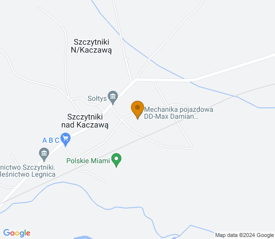 Mapa dojazdu do warsztatu samochodowego w miejscowości Szczytniki nad Kaczawą
