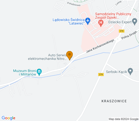 Mapa dojazdu do warsztatu samochodowego w miejscowości Witoszów Dolny