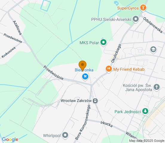 Mapa dojazdu do warsztatu samochodowego w miejscowości Wrocław