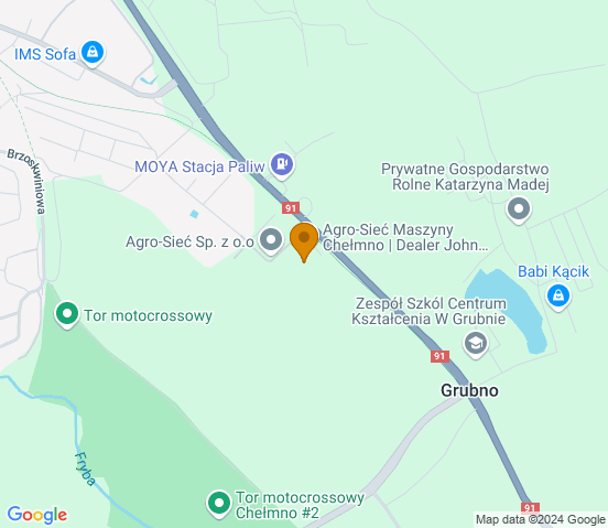 Mapa dojazdu do warsztatu samochodowego w miejscowości Chełmno