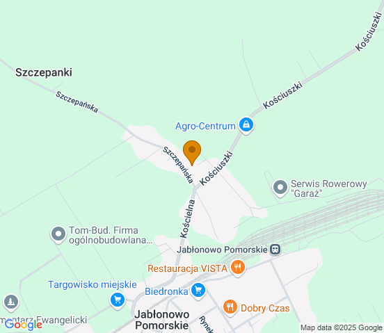 Mapa dojazdu do warsztatu samochodowego w miejscowości Jabłonowo Pomorskie