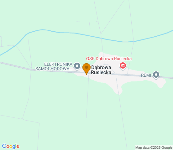 Mapa dojazdu do warsztatu samochodowego w miejscowości Rusiec