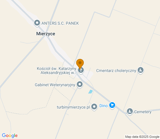 Mapa dojazdu do warsztatu samochodowego w miejscowości Wierzchlas