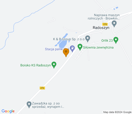 Mapa dojazdu do warsztatu samochodowego w miejscowości Radoszyn