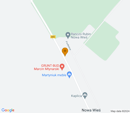 Mapa dojazdu do warsztatu samochodowego w miejscowości Wchowa