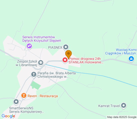 Mapa dojazdu do warsztatu samochodowego w miejscowości Chełmiec