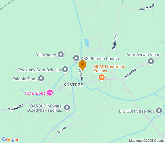 Mapa dojazdu do warsztatu samochodowego w miejscowości Kraków