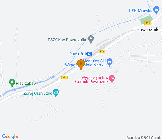 Mapa dojazdu do warsztatu samochodowego w miejscowości Powroźnik