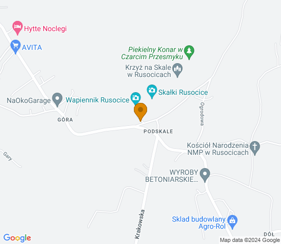 Mapa dojazdu do warsztatu samochodowego w miejscowości Rusocice