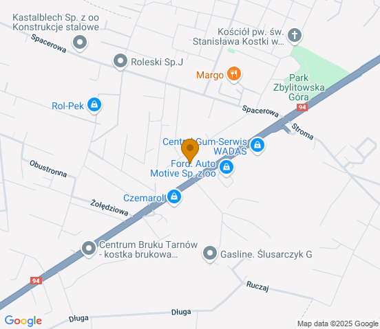 Mapa dojazdu do warsztatu samochodowego w miejscowości Tarnów