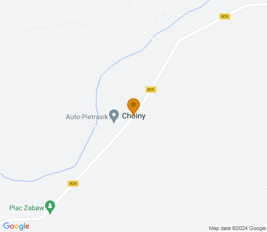 Mapa dojazdu do warsztatu samochodowego w miejscowości Choiny 97B