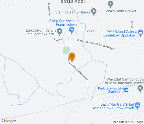 Mapa dojazdu do warsztatu samochodowego w miejscowości Kędzierzyn-Koźle