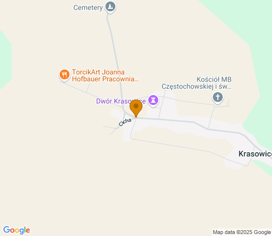 Mapa dojazdu do warsztatu samochodowego w miejscowości Krasowice