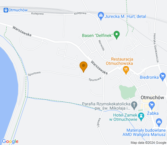 Mapa dojazdu do warsztatu samochodowego w miejscowości Otmuchów