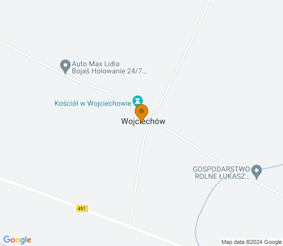 Mapa dojazdu do warsztatu samochodowego w miejscowości Wilków