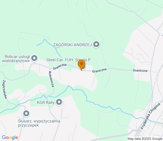Mapa dojazdu do warsztatu samochodowego w miejscowości Gorlice