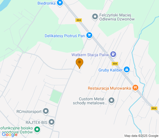 Mapa dojazdu do warsztatu samochodowego w miejscowości Ostrów