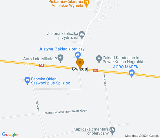 Mapa dojazdu do warsztatu samochodowego w Przeworskach
