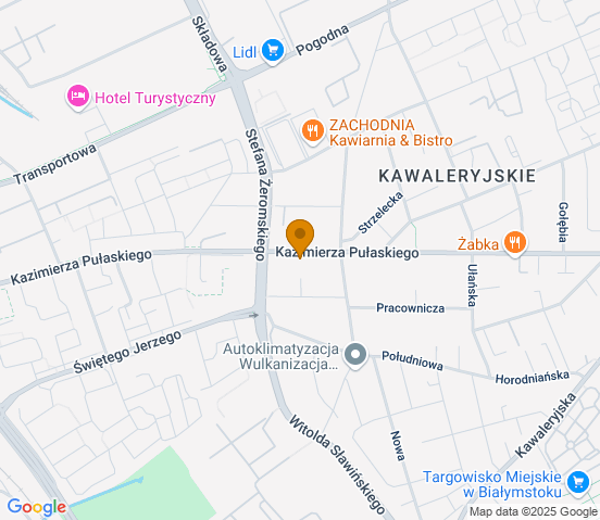 Mapa dojazdu do warsztatu samochodowego w Białymstoku