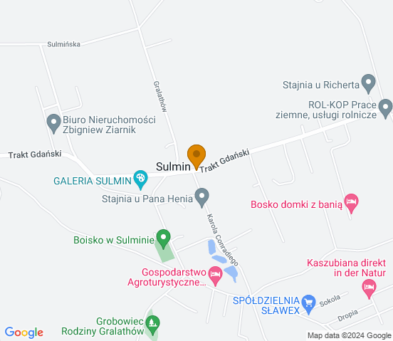 Mapa dojazdu do warsztatu samochodowego w miejscowości Przyjaźń