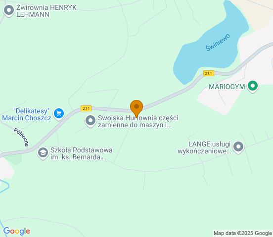 Mapa dojazdu do warsztatu samochodowego w miejscowości Sierakowice