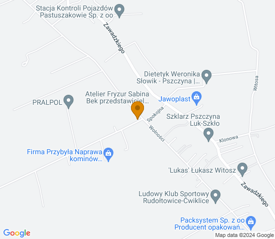 Mapa dojazdu do warsztatu samochodowego w miejscowości Ćwiklice