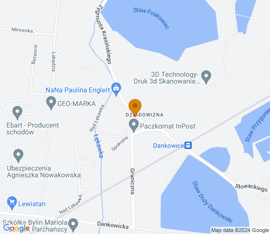 Mapa dojazdu do warsztatu samochodowego w Dankowicach